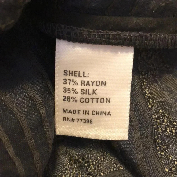 ELLIOT Silk Blend Striped Boxy Whimsigoth Babydoll Blouse - Picture 6 of 9